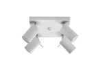 Plafonnier Carré 4 Spots Orientable pour Ampoule GU10 - Blanc
