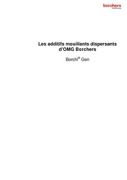 OMG Borchers - Borchi® Gen Agents mouillants et dispersants