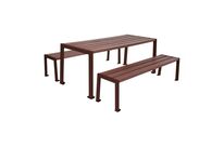 Table et banquettes de pique-nique en plastique recyclé