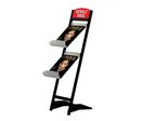 Présentoir Brochure-Displays Alu Noir Incliné 2 tablettes A4