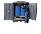 Conteneur de rétention gris 2 fûts 280l avec kit aération
