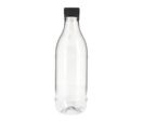 Bouteille en plastique RPET transparente 500 ML + bouchon noir (X220) Firplast