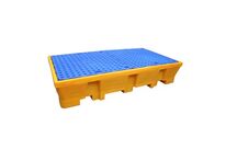 Bac de retention jaune pour 2 IBC ou 8 fûts 1050 litres