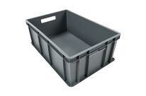 Manutan Expert - Bac norme Europe 42L Gris - Polyéthylène - Gerbable - Charge 50kg - Éco-responsable