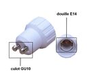 Adaptateur GU10 vers E14