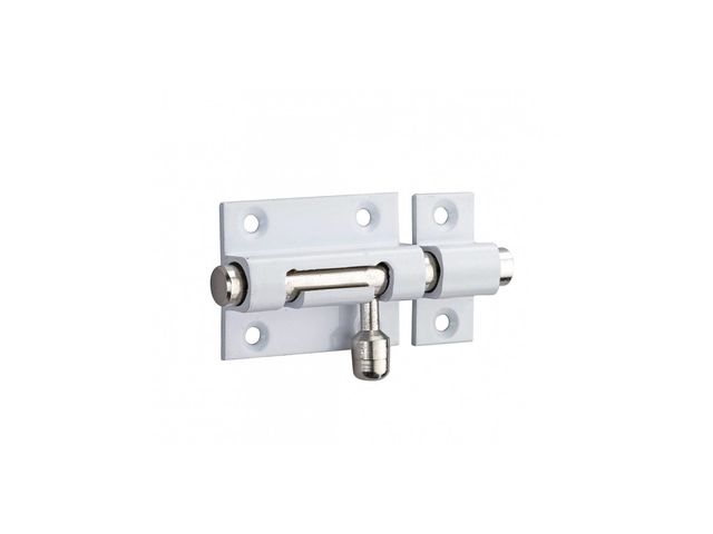 THIRARD - Verrou pour porte de meuble targette laiton laqué blanc 40 mm