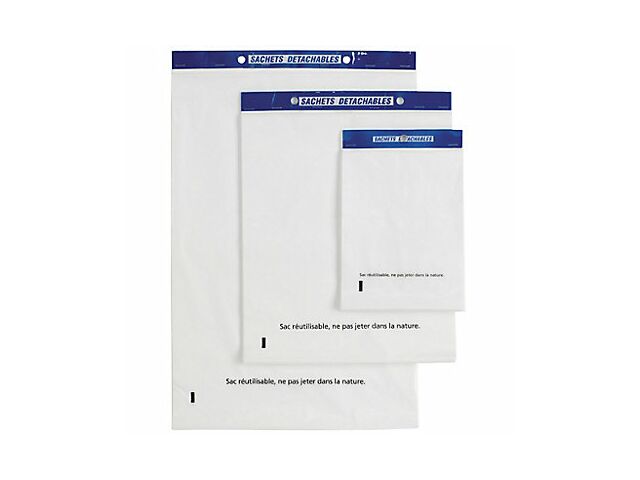 Sac plastique plat standard liassé à ouverture décalée 50 µ