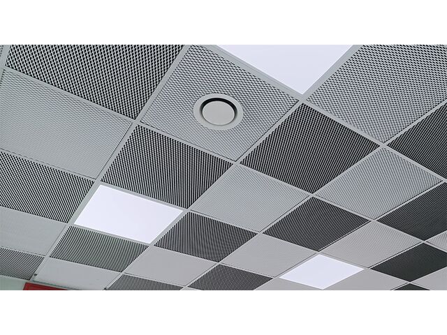 Dalles plafond en métal déployé