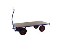Kongamek - Remorque Industrielle L2000x1000mm - Charge Max 750kg Dynamique - Plateau Stratifié Bleu - Roues Pneumatiques 400mm