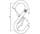 Crochet de levage S grande longueur avec linguet de sécurité