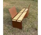 Banc face à face en bois et métal Sigma avec ou sans dossier