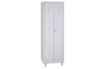 Manutan Expert - Armoire de ménage et entretien sur pied 1900x600x500mm Gris Clair - 5 casiers, 2 portes, à clé - Acier, Livrée montée