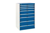 Bott - Armoire multitiroirs à 8 tiroirs - Acier Gris/Bleu - 80cm Largeur - Charge 1500kg