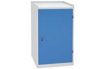 Manutan Expert - Armoire basse à clé H91xP50xL53.3cm Bleu/Gris - 2 tablettes - Charge 100kg - Acier - Livrée montée