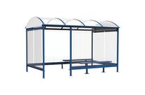 Abri Plus - Abri Fumeur Combrailles Acier Galvanisé Bleu Gentiane 2,6x2,25m - 5 Ans Garantie - Résistant et Durable