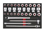 Jeu de douilles et accesoires Foam4x4 tray 3/4 19-50mm 32 pièces Teng Tools TTESK32