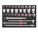 Jeu de douilles et accesoires Foam4x4 tray 3/4 19-50mm 32 pièces Teng Tools TTESK32