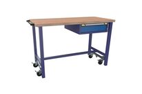 Thurmetall - Établi fixe mobile 1 tiroir - 2000mm Bleu pigeon/Bleu clair - Charge 1000kg - Plateau Multiplex 40mm