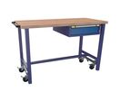 Thurmetall - Établi fixe mobile 1 tiroir - 2000mm Bleu pigeon/Bleu clair - Charge 1000kg - Plateau Multiplex 40mm