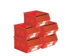 Lot de 5 bacs à bec plastique 63L rouge