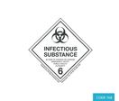 Étiquette produits dangereux CLASS 6.2 - 100 x 100 mm INFECTIOUS SUBSTANCES - CODE 168