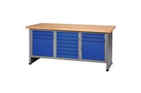 Établi fixe FK 184 - 11 tiroirs, 2 portes, 184 cm - Robuste et éco-responsable