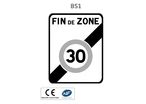 Panneau B51 Fin de zone 30 km/h