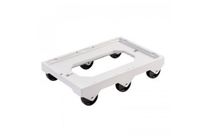 Plateau roulant porte-bacs 600 x 400 à 6 roues