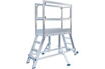 Solide - Passerelle 6 marches aluminium - Charge 150kg - Hauteur travail 3.5m - Éco-responsable