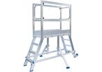 Solide - Passerelle 6 marches aluminium - Charge 150kg - Hauteur travail 3.5m - Éco-responsable