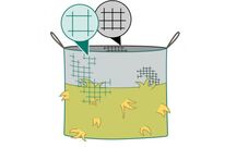 Filet à foin en forme de sac multi-mailles - Mailles : 30x30/45x45 / Ouverture 0.8 x Hauteur 0.8 mètre