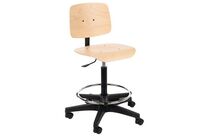 Siège D'atelier Assise Bois Ass H Min:53 Cm Ass H Max:78 Cm