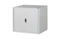 Sofame - Armoire basse à rideaux Gris Clair - 120x100x45 cm - Charge 300kg - Acier - Éco-responsable
