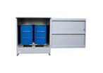 Box de rétention acier avec porte - 4 fûts