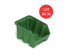 Lot de 36 Bacs DUETTO 3,8 litres plastique vert