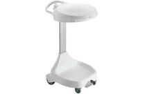 TTS - Porte-sac Smile à pédale 120L Blanc - 4 roues, couvercle Gris - Grande capacité, HACCP