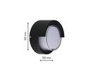 Applique Murale LED 15W Noire Ronde IP65 avec Cache - Blanc Chaud 2300K - 3500K