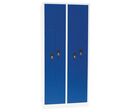 Manutan Expert - Vestiaire Métal L 2 Portes 180x41.5x50cm Bleu/Gris - 2 Cases - Serrure à Clé - Livré Monté