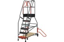 Fimm - Escabeau de rayonnage ergonomique 6 marches - Charge 150kg - Hauteur d&amp;#039;accès 3.10m - Acier