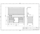 Établi d'atelier industriel 2000 mm PRACO W T57 - Plateau en hêtre massif - Éclairage LED - Tiroirs et armoire MW Tools PRAW2000T57