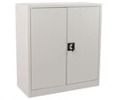Manutan Expert - Armoire Basse Métal Gris Clair - 100x92.5x42.2 cm - 2 Tablettes 60kg - Fermeture à clé - Garantie 10 ans