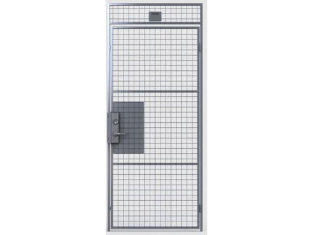 Troax - Porte Battante Grillagée UX 450 - Gris 2.20m x 1.20m - Acier, Fermeture à Clé, Éco-responsable