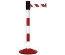 Manutan Expert - Poteau de guidage à sangle 4m rouge/blanc - Acier - Intérieur - Entrepôt - Garantie 10 ans
