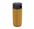 Poubelle ronde aspect bois
