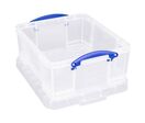 Really Useful Products - Bac de rangement plastique 18L transparent avec couvercle - Polypropylène résistant - Idéal entrepôt
