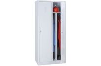 Manutan Expert - Vestiaire Industrie Salissante 2 Cases/Socle Gris Clair - 2 Portes, 3 Compartiments, Acier Époxy, Livré Monté, Garantie 10 Ans