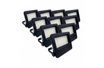 Pack de  10 - Projecteurs LED Extérieur 50W IP65 NOIR - Blanc Neutre 4000K - 5500K