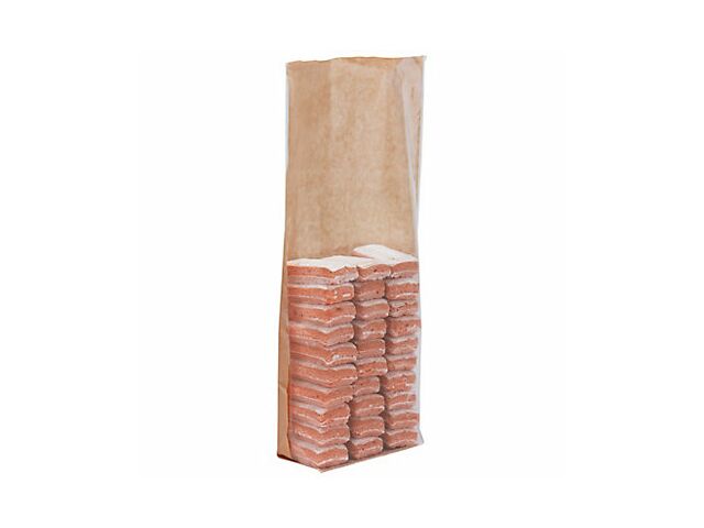 Sachet polypropylène dos kraft brun avec fond carton