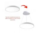 Kit Plafonnier LED 54W 60cm avec Kit de Suspension - Blanc Neutre 4000K - 5500K / Blanc