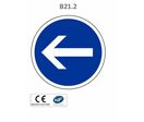 Panneau B21.2 Obligation de tourner à gauche